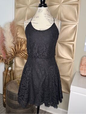 Joie Black Lace Skater Dress Sleeveless Mini Size S